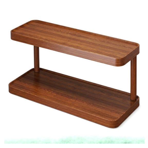 Countertop Storage，Multifunctional Wood Storage Rack – 2-Tier Coffee Bar Organizer, Countertop Shelf Organizer, Kitchen Spice Racks – Storage Racks for Cupboard, Vanity, Bathroom, Christmas