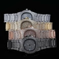 thumbnail image 2 of Reloj de pulsera de circonita para hombre, reloj de diamantes de imitación, reloj de cuarzo de moda, reloj de pulsera de hip hop plateado, 2 of 7