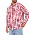 thumbnail image 4 of CAMISA DE VESTIR DE MANGA LARGA A CUADROS PARA HOMBRE INSPIRAR CHIC, CON COLLAR PUNTA Y BOTONES, A CUADROS ROJO Y BLANCO, 4 of 6