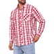 thumbnail image 4 of CAMISA DE VESTIR DE MANGA LARGA A CUADROS PARA HOMBRE INSPIRAR CHIC, CON COLLAR PUNTA Y BOTONES, TALLA XL, ROJO Y BLANCO, 4 of 6