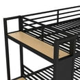 thumbnail image 4 of Full over Full size Bunk Bed Frame with Drawers and Storage Shelves, Metal Bunk Bed wirh Safety Guard Rails and Ladder for Bedroom, Apartment, Dorm, Space-Saving, Mattress Not Included, Black, 4 of 9