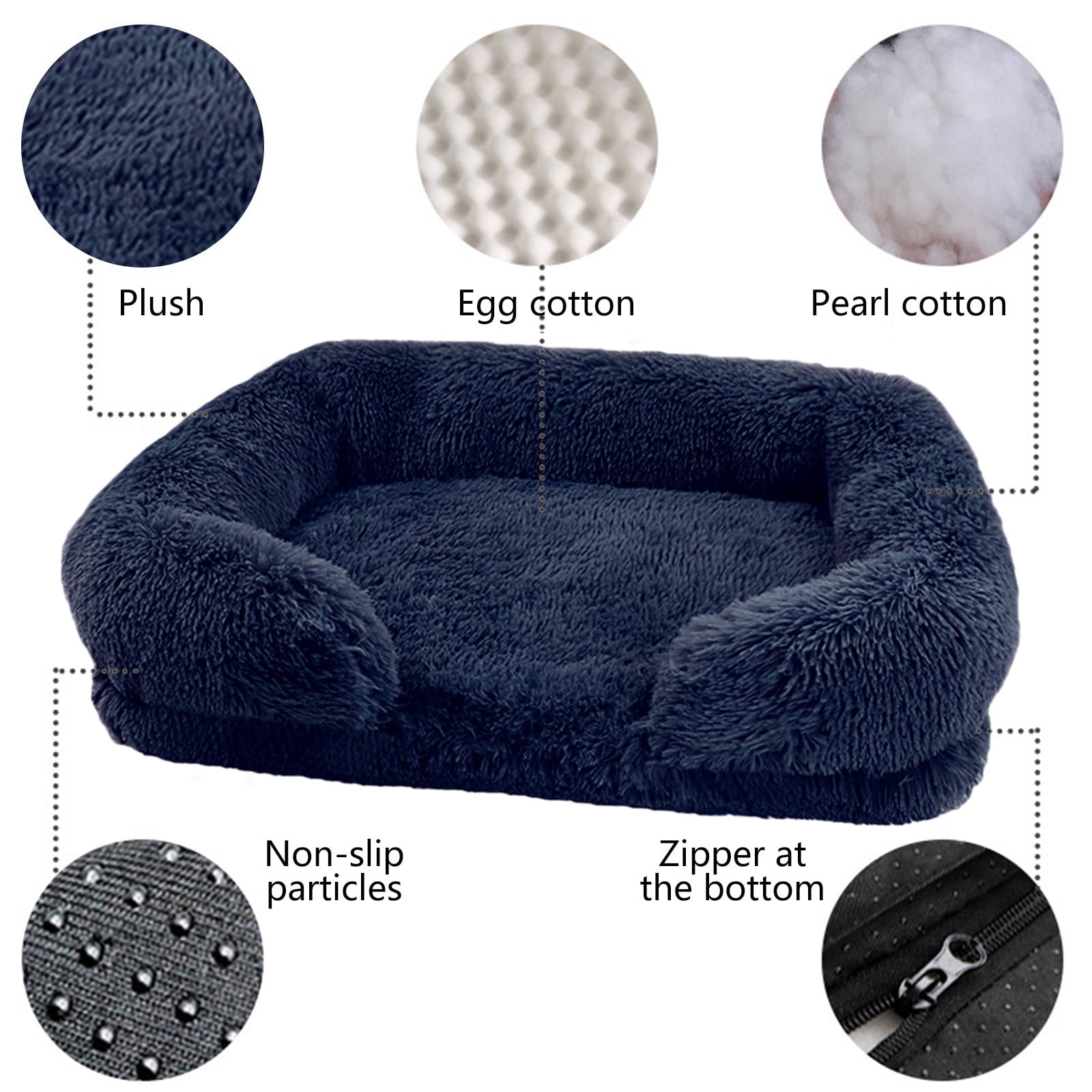 Calming Dog Cats Bed Cuddler Warming Cozy Soft Bed Fluffys Faux Furs Plush Cushion Bed for Small Medium Dogs and Cats