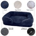 thumbnail image 4 of Nmdmisc Dog Bed for Indoor - Pet Bed Cats Bed Calming Dog Cats Bed Cuddler Warming Cozy Soft Bed Fluffys Faux Furs Plush Dog Bed Cushion Bed for Small Medium Dogs and Cats -Navy, 4 of 6