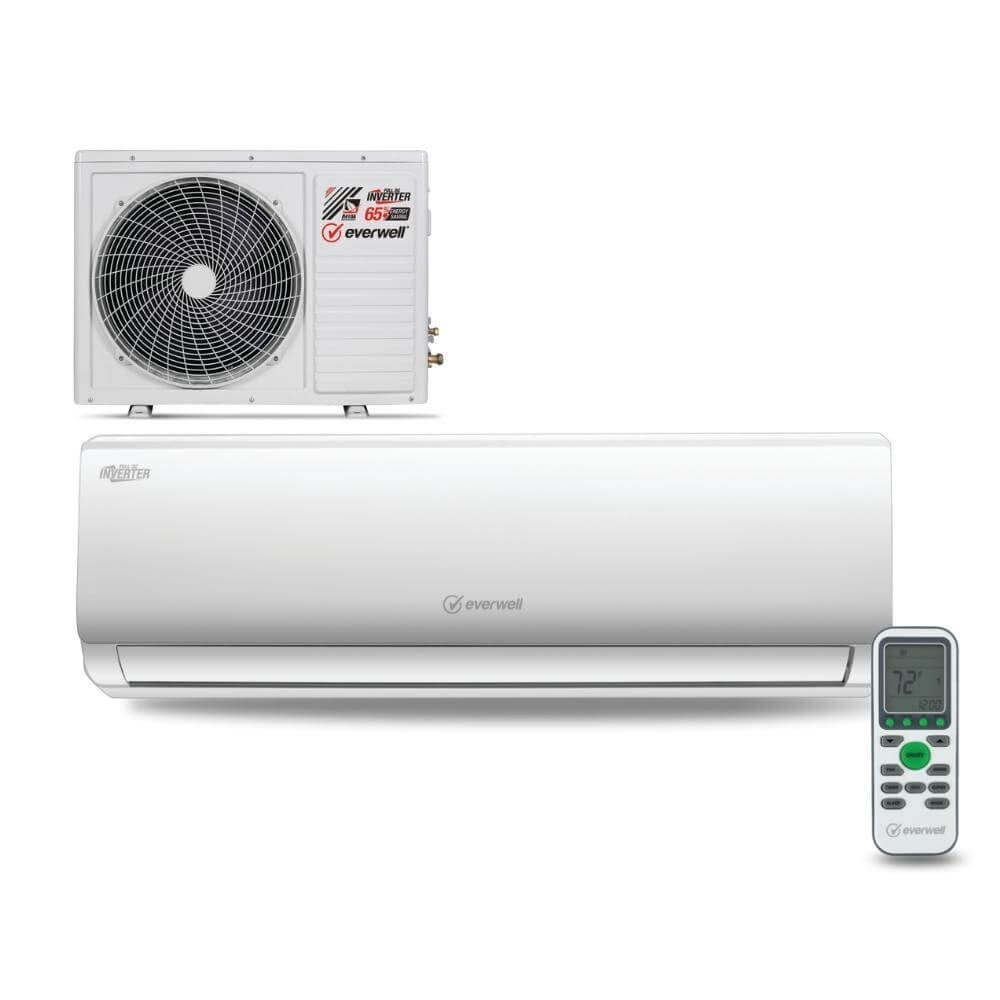 Everwell 12000 BTU AC Mini Split 17 SEER2 Inverter AC Ductless Only Cold System 110V