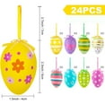 thumbnail image 3 of Iumwxz 24 Plastic Easter Egg Ornaments Multicolor Hand Painted Decorative Balls for DIY Crafts Tree Wreath and Table Decorations Easter Home Holiday Decor Set, 3 of 6