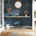 thumbnail image 3 of 55 Inch Faux Marble Console Table Gold Sofa Table for Entryway Grey & Black, 3 of 5