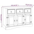 thumbnail image 3 of vidaXL Sideboard Drawer Cupboard Buffet Storage Cabinet Solid Mexican Pinewood, 3 of 9