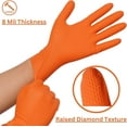 thumbnail image 3 of Best 8 Mil Nitrile Gloves for Mechanics – Industrial Grade, Powder-Free, Diamond Texture (Orange), 3 of 7