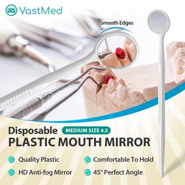 1000 Individually Wrapped Disposable Dental Mouth Mirrors – JMU, Exam Grade