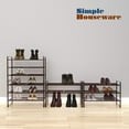thumbnail image 2 of Simple Houseware 3-Tier Stackable Wired Grid Shoe Rack with Shelves for Storage Organizer, Bronze, 2 of 5