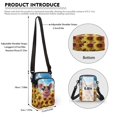thumbnail image 6 of HELLHERO Pig and Sunflower Pattern Underarm Shoulder Bag Polyester with Zipper Closed Women Messenger Bag for Travel, Outdoor and Daily Use, 6 of 7