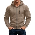 thumbnail image 6 of Zynoxe Hoodies for Men with Multi Pockets Stylish Zip Up Drawstring Hooded Jacket Comfy Elastic Cuffs Long Sleeve Casual Jacket Solid Color Fall Winter Outerwear, 6 of 9