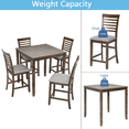 thumbnail image 5 of SESSLIFE 5 Piece Counter Height Dining Room Set, Includes Table & 4 Upholstered Chairs, Walnut, 5 of 11