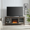 thumbnail image 4 of Evelyn&Zoe Quincy Rectangular TV Stand with Crystal Fireplace for TV's up to 65", Alder Brown, 4 of 13