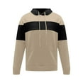 thumbnail image 3 of sususu Large Men Pullover Hoodie Hooded Sweatshirt Up Casual Warm Jacket With Pockets For Outdoor Athletic Wear,Beige,M, 3 of 7