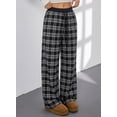 thumbnail image 5 of SHEWIN Womens Sweatpants Classic Plaid Straight Leg Trousers High Waist Baggy Workout Pants with Pockets, 5 of 7