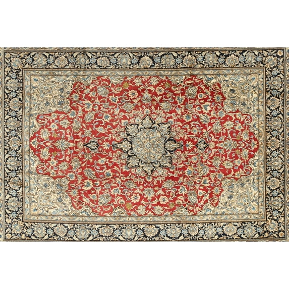 Ahgly Company Machine Washable Indoor Rectangle Traditional Brown Area Rugs, 7' x 10'