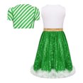thumbnail image 4 of YiZYiF Girls Christmas Candy Cane Dance Outfit Sequins Tutu Dress with Stripes Short Coat 2Pce Set Green 12, 4 of 7