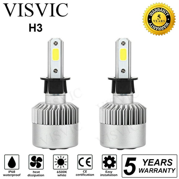 Upgrade H3 LED Headlight Fog Light Bulbs Kit Hi/Low Beam 55W 8000LM 6000K White