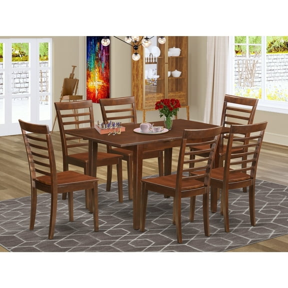 Wooden Dinette Set with Butterfly Leaf |42-54 Inch Dining Table |Modern Kitchen Table Set for 4-6 People
