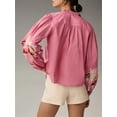 thumbnail image 3 of Gupgi Women Floral Shirts Long Sleeve Ruffles Button Down Fashion Blouses Spring Loose Tops, 3 of 7