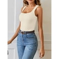 thumbnail image 2 of Ribbed Tank Tops for Women 2024 Summer Knit Square Neck Sleeveless Shirts Summer Casual Slim Fitted Basic Tanks, 2 of 6