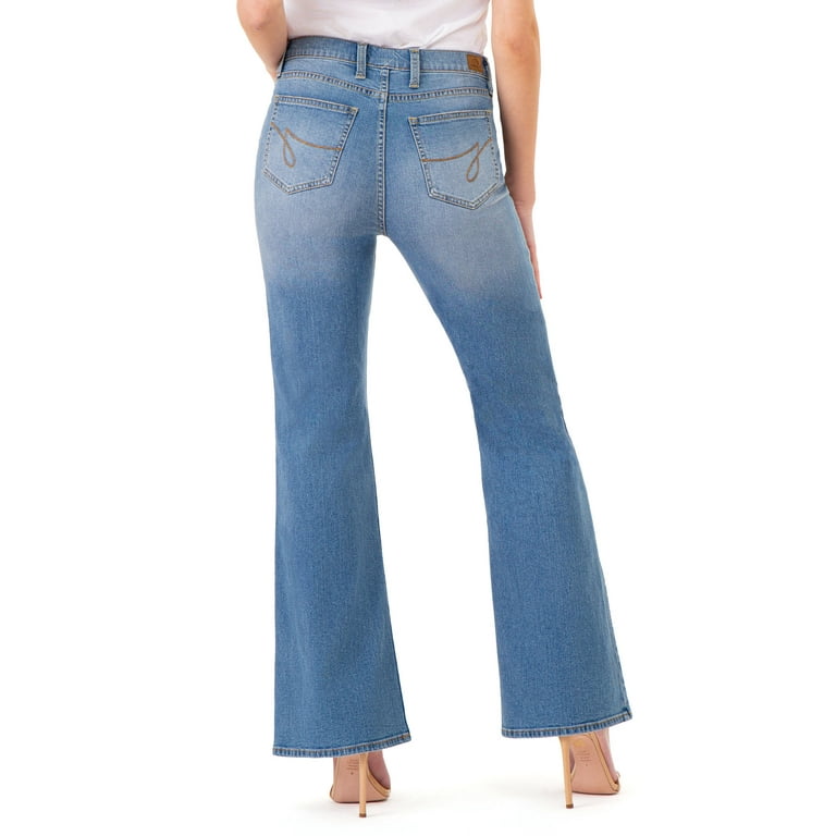 Jordache Women’s High Rise Patch Pocket Flare Jeans