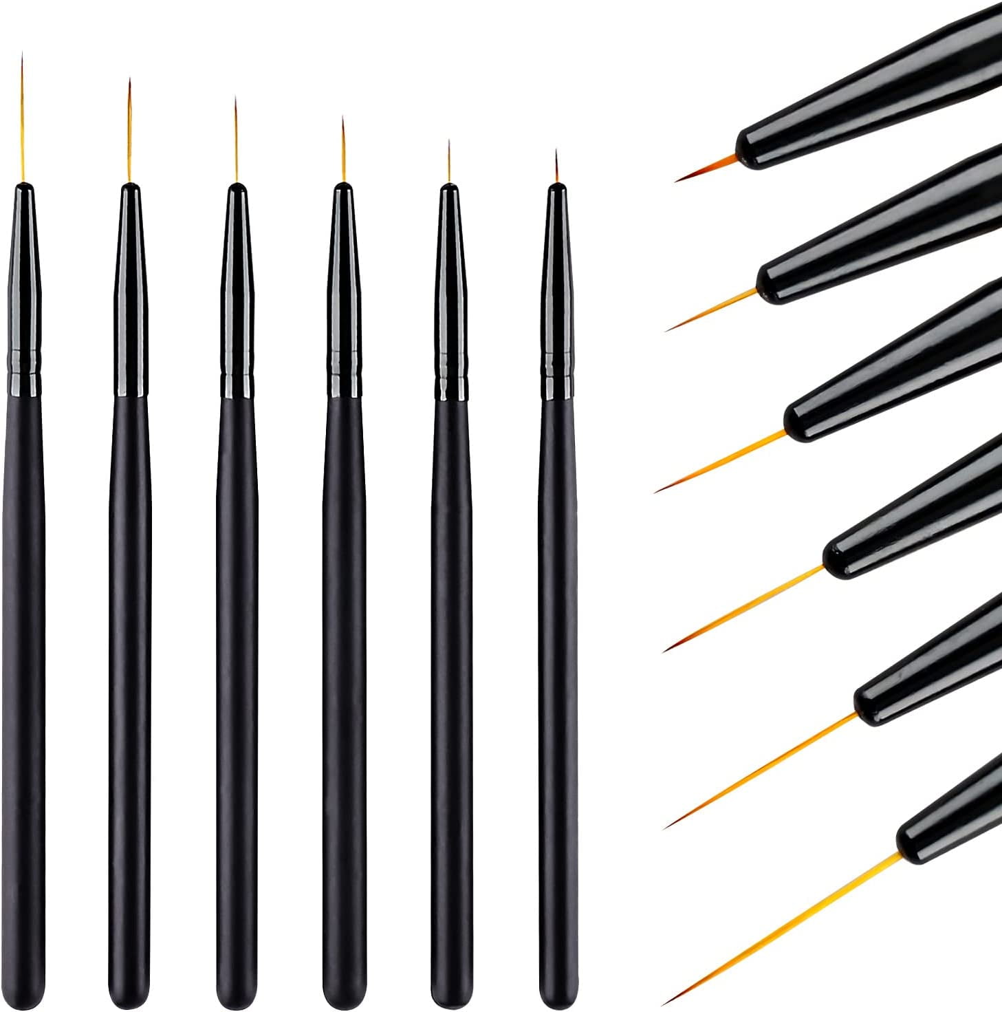 Rechoo 24pcs Lot Vernis Semi Permanent Liner, 8ml Marcaron & Pailleté Couleurs UV Gel Ongles Kit, Liner Gel Polish Nail Art Pour La Peinture Au Trait, Kit De Manucure Pour Salon De