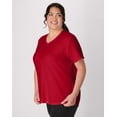 thumbnail image 3 of Hanes Just My Size Cotton Jersey Short Sleeve V-Neck T-Shirt (Plus ) Deep Red 5X Women's, 3 of 5