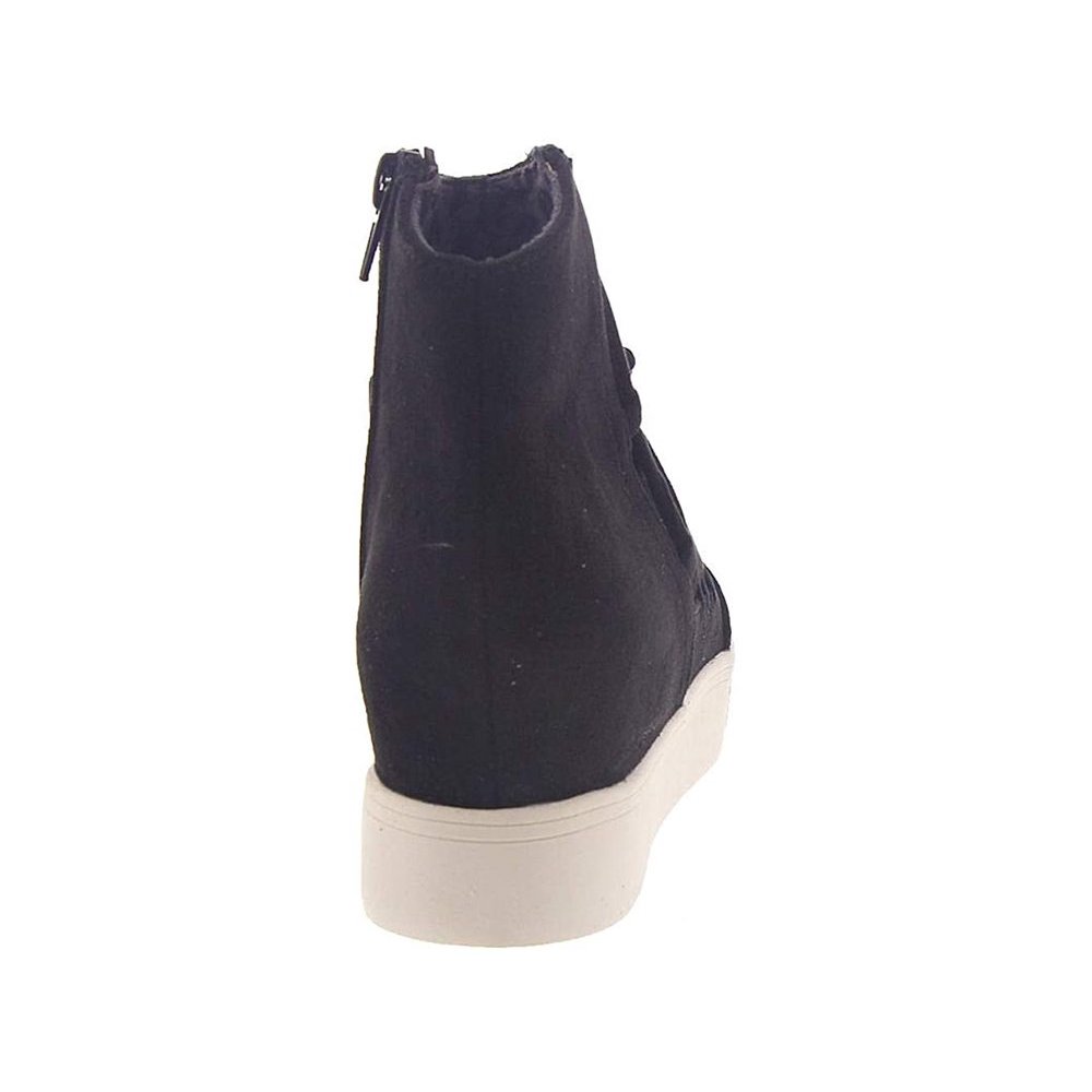 Very G Footwear Very G Women's Ursula Faux Suede Wedge Sneaker, Black