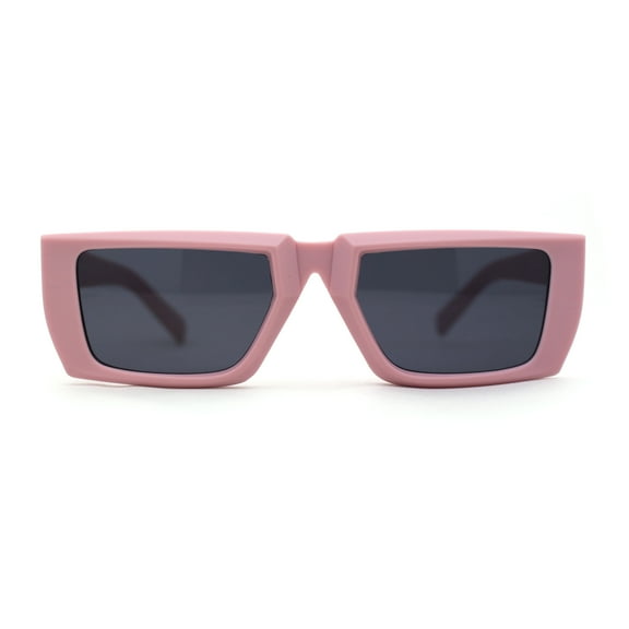Womens Squared Rectangle Mod Plastic Retro Sunglasses Pink Black