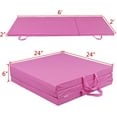thumbnail image 5 of 6' x 2' Tri-Fold Portable Folding Exercise Gym Mat Extra Thick Foam Gymnastics Mat Aerobics Yoga Martial Arts MMA Stretching Core Workouts w/Carrying Handle, 5 of 19