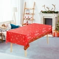 thumbnail image 6 of Christmas Disposable Tablecloth, Holiday Party Decoration, Christmas Snowman PE Plastic Waterproof Oilproof Table Cover for Dining Kitchen Indoor Outdoor, 137x274cm/54x108in, 6 of 7