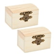 thumbnail image 1 of 2 cajas de madera sin terminar, cofres de tesoros reutilizables, cajas de joyería para guardar en casa, para regalo de cumpleaños y Halloween. Estilo A, 1 of 10