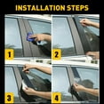 thumbnail image 4 of B Pillar Sticker, Gloss Black 8PCS Exterior Window Pillar Cover Abrasion   For Car, 4 of 8