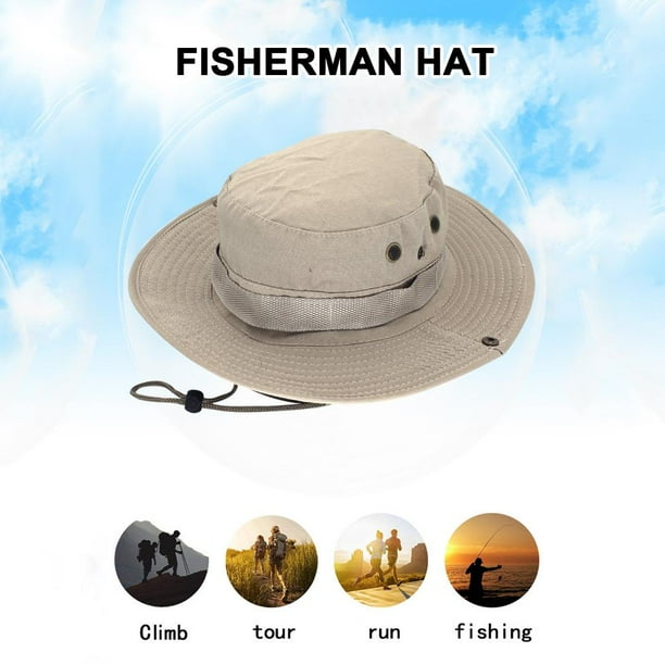 Sombrero de pescador informal con borde redondo para acampar al aire libre (caqui claro) Likrtyny Para Estrenar