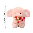 thumbnail image 2 of Elephant Stuffed Animal with Rose, 11.8" Cute Elephant Stuffed Plush Toy, Soft Plushie Pillow, Ideal Birthday Christmas Valentine's Day Presents for Kids Boys Girls, Cuddly Hugging Toy, 2 of 8