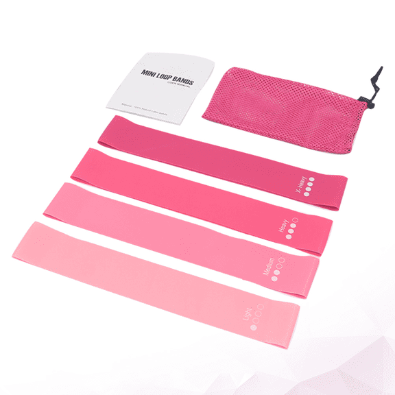 4 Pack Pink Resistance Bands for Exercise, Elastic Pull Up Assist Bands for Yoga Pilates and Home Gym