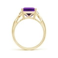 thumbnail image 2 of ANGARA Natural 4 Ct. Amethyst with Diamond Classic Ring in 14K Yellow Gold for Women (Ring Size: 3.5), 2 of 9