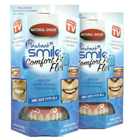 Instant Smile 2-Pack of Natural Shade Makeover Comfort Flex Fit Top Upper Veneer