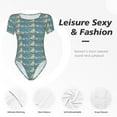 thumbnail image 4 of Rateoe anchovy Printed Women Rash Guard Short Sleeve,Tummy control Swimsuit Surfing Swimsuit Bathing Suit Short-sleeved Onesie UPF 50+-Medium, 4 of 7