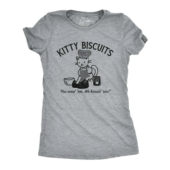 Womens Kitty Biscuits T Shirt Funny Cute Baking Kitten Tee for Ladies Womens Graphic Tees