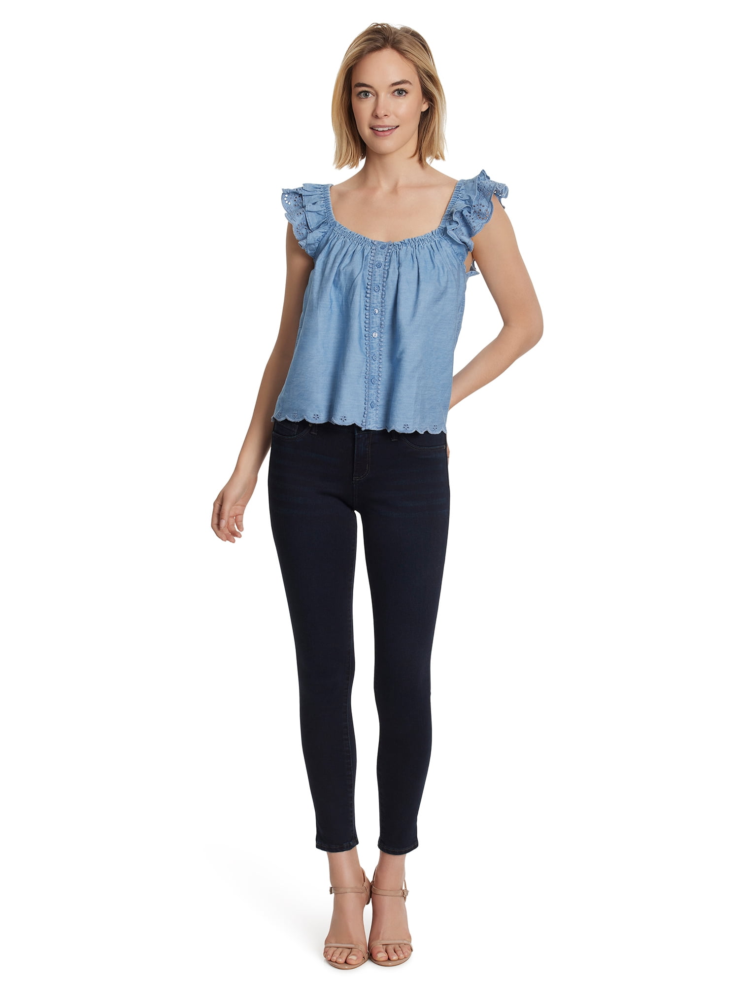 Jessica Simpson Women's and Women's Plus Flutter Sleeve Top