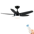 thumbnail image 6 of Wellspeed 40 in Ceiling Fans with Lights and Remote, Black Modern Ceiling Fan with Dimmable Lights, Reversible 5 Blades, Ceiling Fans for Bedroom, Living Room, Indoor, Noiseless Motor, 6 of 18