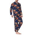thumbnail image 2 of Naloa Bowling Ball And Flame Men’s Pajamas Set - Long Sleeve Button Down Sleep Shirt and Pajama Bottoms Sleepwear Set-Medium, 2 of 7