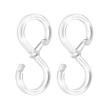 

Uxcell S Hooks with Buckle Plastic Hangers Transparent 2 Pack