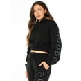 thumbnail image 6 of Celebrity Pink Juniors Cropped Hoodie and Boyfriend Jogger Set with Heart Print Detail, Sizes XS-XXXL, 6 of 8