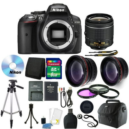 Nikon D5300 Digital SLR Camera with 18-55mm + 8GB + Top Accessory