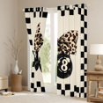 thumbnail image 3 of Erosebridal Checkerboard Leopard Print 8 Ball Bow Print Curtains Pack of 2 (42x84 Each), Sports Monogram Curtains Blackout for Kids Boys and Girls, 3 of 6