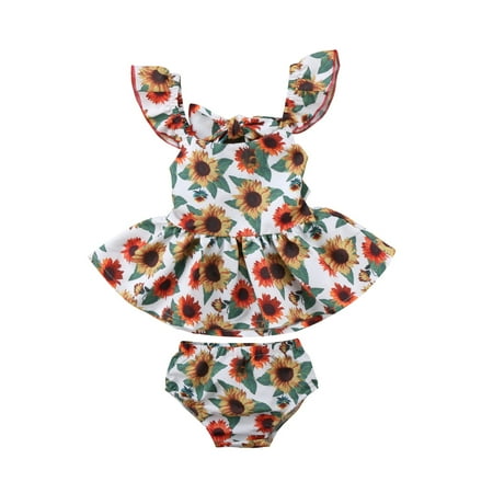 

Fanvereka Baby Girl s Skirt Suit Sleeveless Round Neck Backless Skirt Short Set